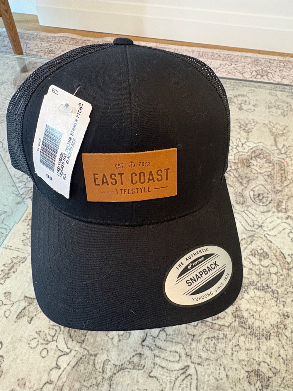 East Coast Lifestyle Black Snapback Hat - New